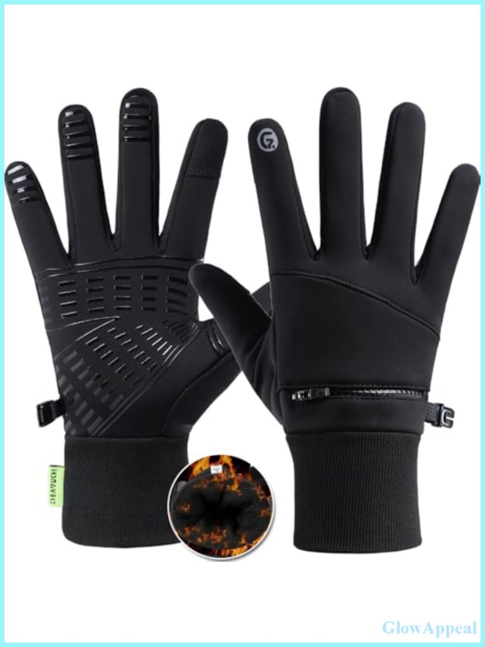 Waterproof Thermal Touchscreen Gloves with Silicone Grip for Running Cycling